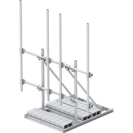 10 ft Face High-Capacity Non-Penetrating Roof Frame with (4) 2-7/8 in OD x 96 in Pipes