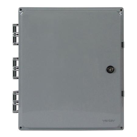 14 x 12 x 6 in NEMA 4X Heated Polycarbonate Enclosure with Solid Door and Key Lock, No Holes