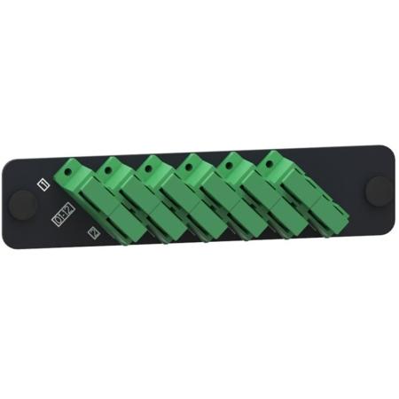 Adapter Panel, Black, 1000-Type, w/6 SC/APC, green