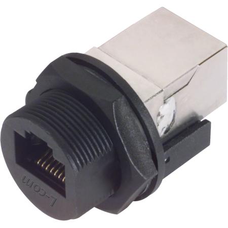 IP67 Panel Mount RJ45 Coupler, Shielded, Feed-Thru