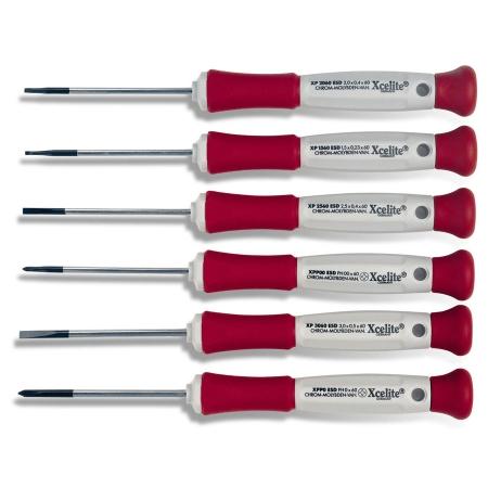Screwdriver kit,6pc ESD Precision,Phillips & slot