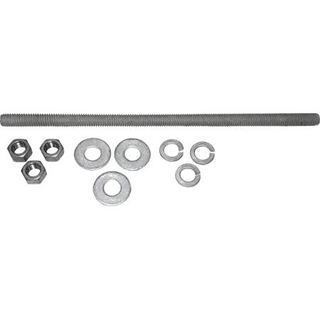 3/8 in threaded rod, 9 in long, Galv.