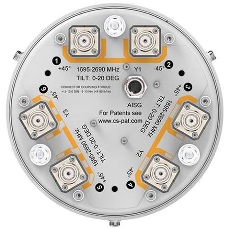 6x 1695 - 2690 MHz Small Cell Antenna with 6x 4.3-10 Female Connectors