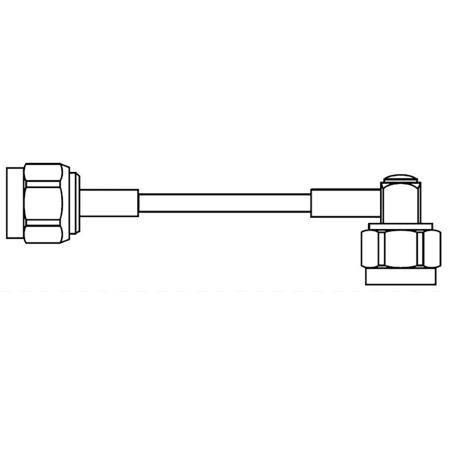 1.5 ft DC - 6 GHz Plenum Cable Assembly with N Male - RA N Male Connectors, Blue Jacket