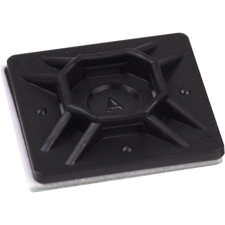 Cable Tie Mounting Pad, 1" Black Nylon/100 pack