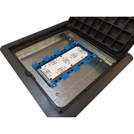 Raised Access Floor Box with Integrated 6 dBi Junction Box Antenna and 6 RPSMA Male Connectors