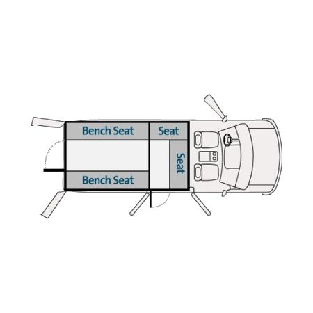Prisoner Transport 50" H x 100" L 15-19 Ford Tra