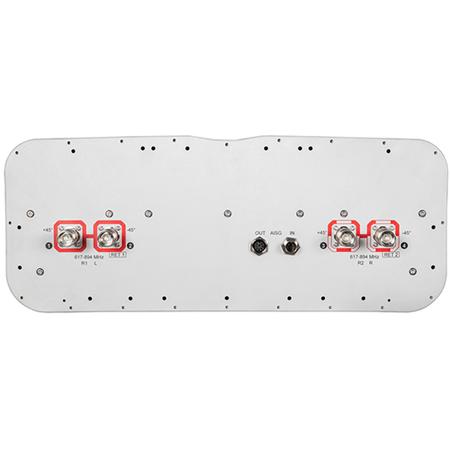 4x 617 - 894 MHz Sector Antenna with 4x 4.3-10 Female Connectors, 65 Deg HPBW