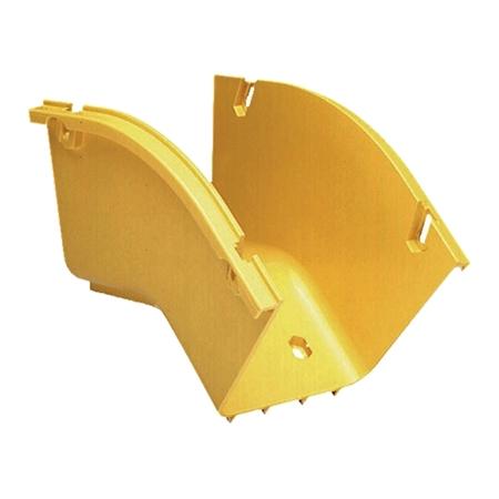 FiberGuide 45deg Down Elbow, 4x4 YEL