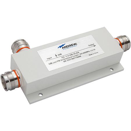 555 - 6000 MHz 6 dB Air Directional Coupler with 4.3-10 Female Connectors