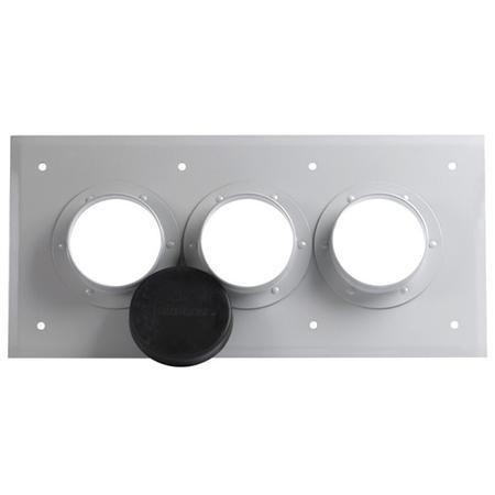 3-Port Entrance Panel with 4 in DIA Holes, Gray