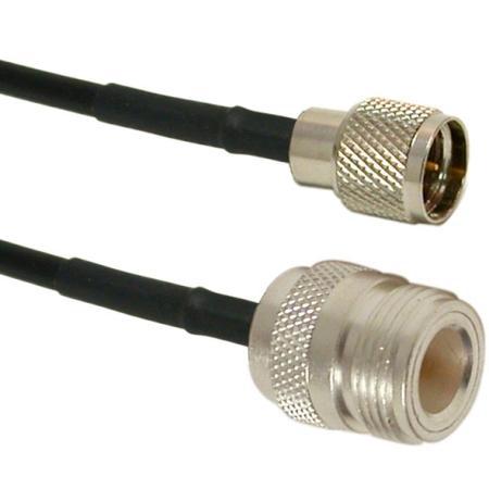 3 ft RG58 Cable Assembly with N Female - Mini-UHF Male Connectors