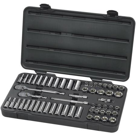 Socket Set, 57 Piece, 3/8 Drive,SAE and MM/1 set
