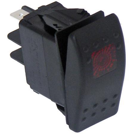 20 A 12 V On/Off 3 Prong Paddle Type Rocker Switch with Red LED Pilot Light