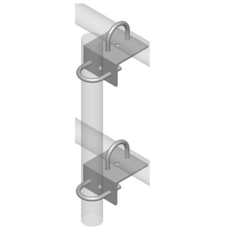 Crossover Angle Mounting Kit, 2-3/8 to 2-3/8 in OD, Hot-dipped Galvanized Steel