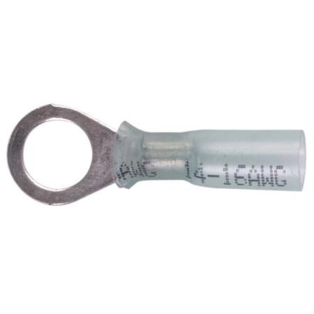 Heat Shrink Ring Terminal in Blue, #16 - 14 AWG with 5/16 in Stud, 100 Pack