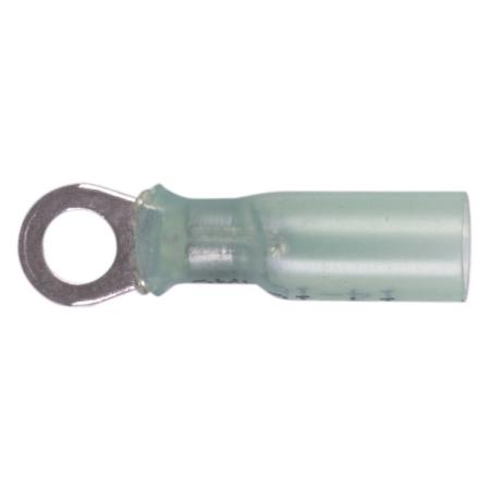 Heat Shrink Ring Terminal in Blue, #16 - 14 AWG with 10 in Stud, 100 Pack