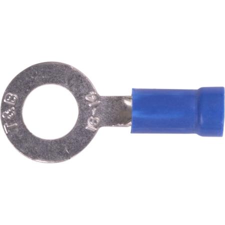 Ring Terminal,Vinyl ,16-14 gauge,1/4in stud/100 pk