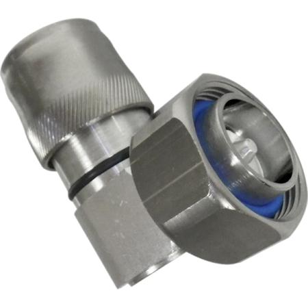 7-16 DIN Male Right Angle Connector for 1/2 in Superflexible Cable, 50 Ohm