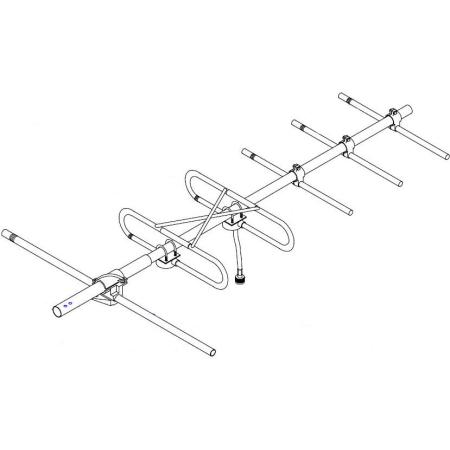 138-174 MHz 8dBd 6 Element Yagi Antenna