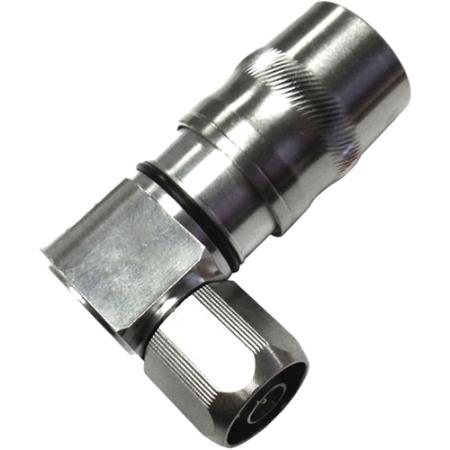 N Male Right Angle Connector for 1/2 in Annular Cable, 50 Ohm, DC – 6 GHz