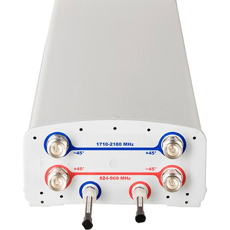 2x 824 - 960, 2x 1710 - 2180 MHz Sector Antenna with 4x 7/16 DIN Female Connectors
