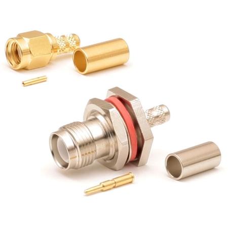 3 ft TWS-195 Cable Assembly with RPTNC Female Bulkhead - RP SMA Male Connectors