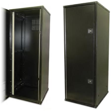 62”Hx23”Wx25”D, Black,19”Rails,Front & Rear Access