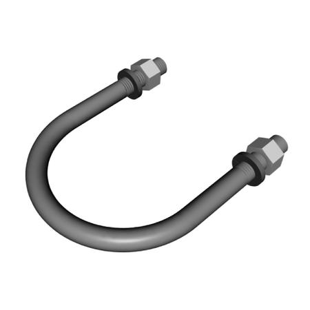 1/2 x 2-1/2 x 4 in Galvanized U-bolt Assembly 