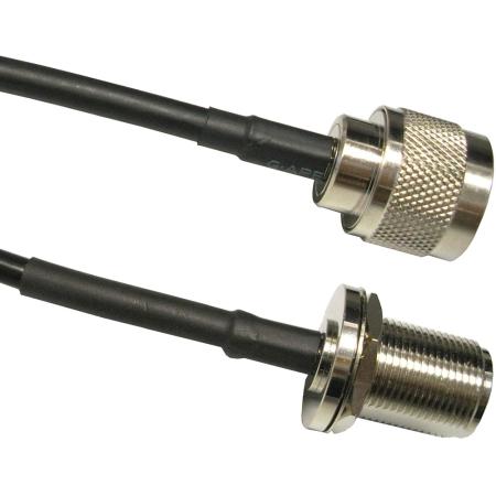 1.5 ft TWS-100 Cable Assembly with N Male - N Female Bulkhead Connector