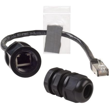 Field Replaceable Outdoor Ethernet Connector System with 12 in Cat 5e Strain Relieved Cable