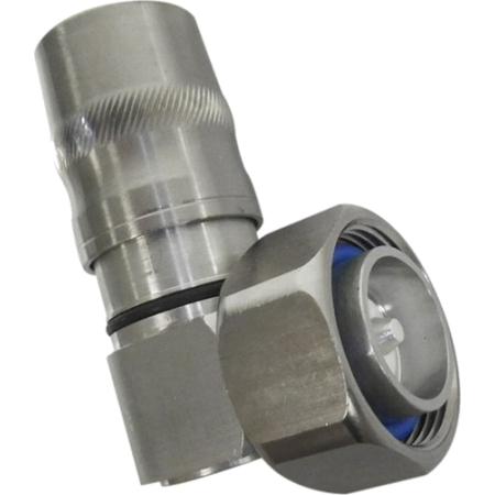 7-16 DIN Male Right Angle Connector for 1/2 in Annular Cable, 50 Ohm, DC – 6 GHz