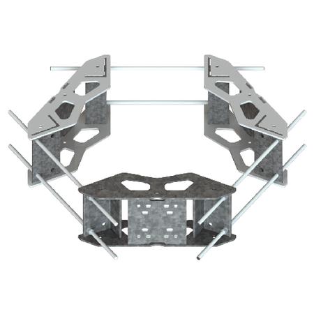3-Sector Universal Galvanized Ring Mount to Fit Monopole's 15 - 50 in OD