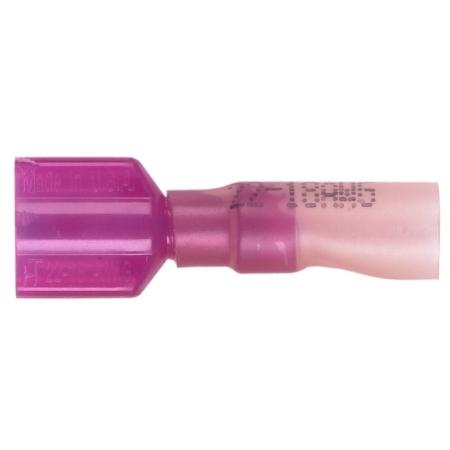 Male Heat Shrink Quickslide in Red, #22 - 18 AWG, .250 Tab, 100 Pack