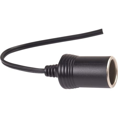 8 in Cigarette Lighter for DC Operation, Black PVC Jacket, #16 AWG, 12 A, 12 V