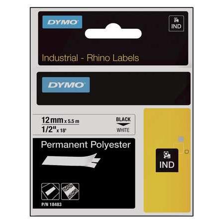 Silver Poly. label tape,3/4" x 18', DYMO/ 1 each
