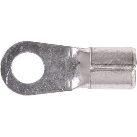 Non-Insulated Ring Terminal in Blue, #6 AWG, 1/4 in Stud, 100 Pack