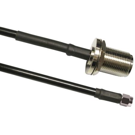 2 ft TWS-195 Cable Assembly with N Female Bulkhead - SMA Male Connectors