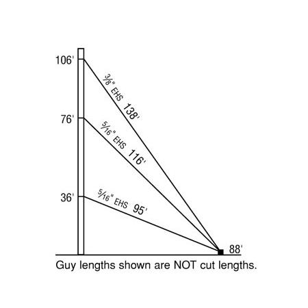 1800TLWD 110-ft Guyed Tower Kit