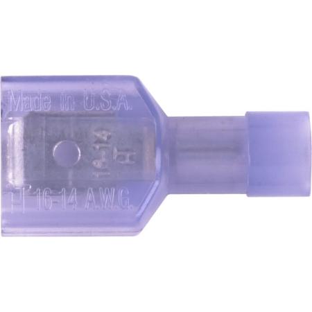 Nylon Male Quick Slide with Butted Seam in Blue, #16-14 AWG, .250 Tab, 100 Pack