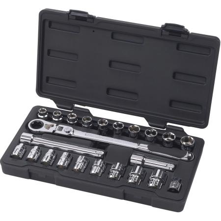 GearRatchet Set,3/8in drive, 23piece,SAE/Metric