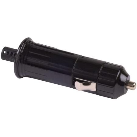 Cigarette Lighter Plug with 2 A Replaceable Fuse, No Wires Attached, Black