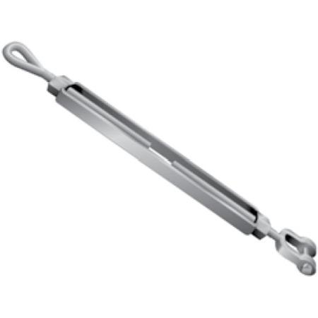 1/4x4 in Jaw-Eye Turnbuckle, Galv.Steel