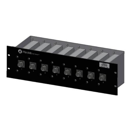 617 - 5925 MHz 3 RU Splitter Panel with (8) Wilkinson Splitters and 4.3-10 Female Connectors