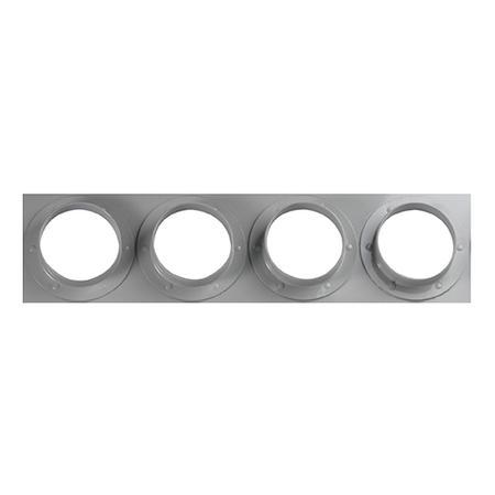 4-Port Entrance Panel with 4 in DIA Holes, Gray