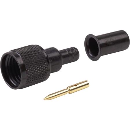50 Ohm Mini-UHF Male Straight Crimp Connector in Black