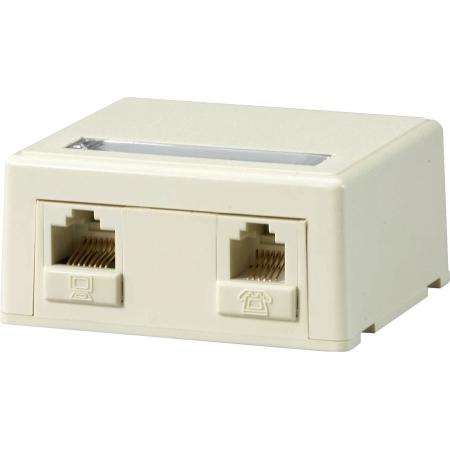 2 Port Surface Multimedia Mount Box,L Ivory