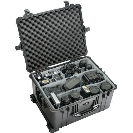 Wheeled Case  22-1/16"Lx17"Wx12-9/16"D. BLACK