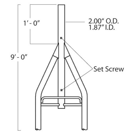 45G Top Section, 2-in OD x 12-in Pipe