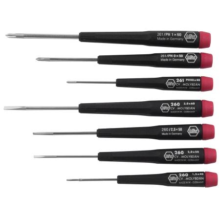 Screwdriver set, 7PC Precision,slotted & phillips